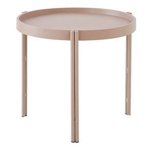 5 Mesa de Apoio Redonda Enjoy Rivatti 50 cm -Largura- Tampo em Polipropileno Fendi e Base em Aco Fendi